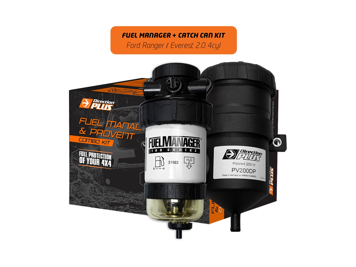 Direction Plus Fuel Manager Pre-Filter + Catch Can Kit Everest, Ranger ...