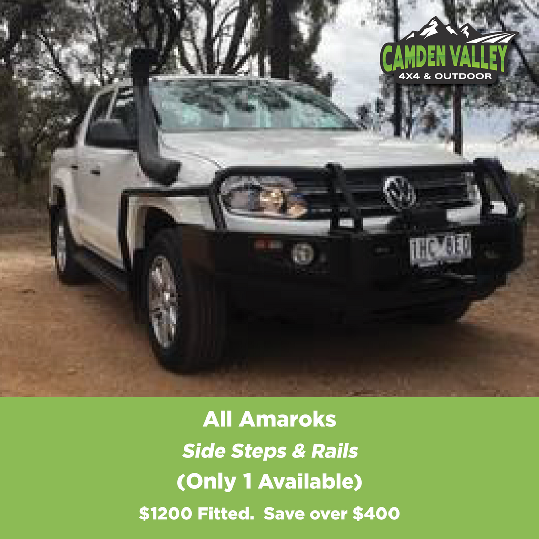 Ironman 4x4 Steel Side Steps & Rails Volkswagen Amarok Fitted